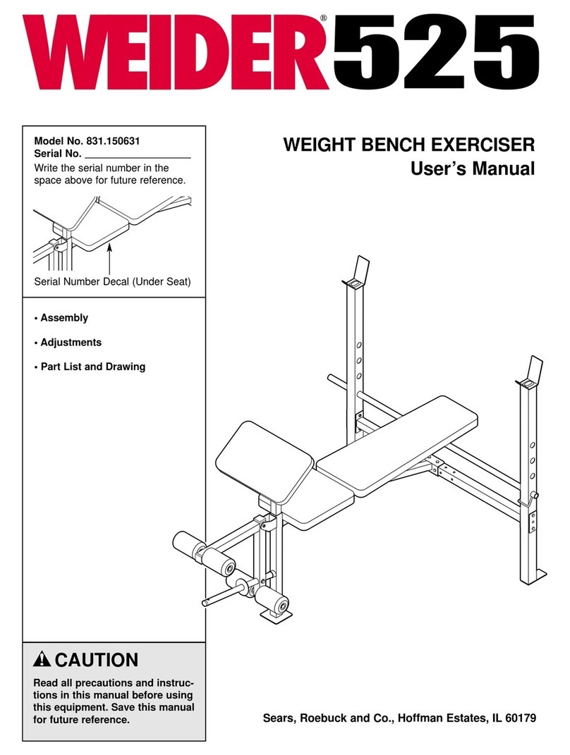 Weider 525 Manuel utilisateur