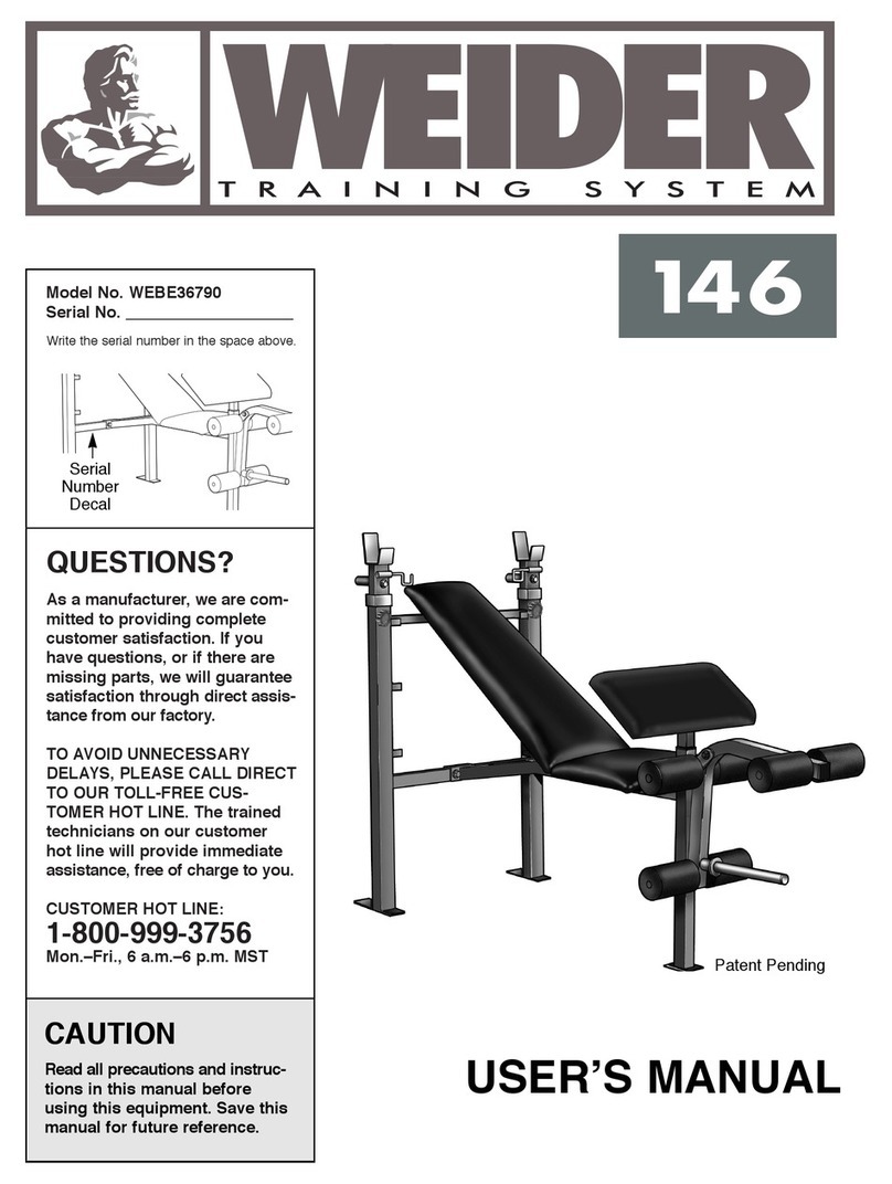 Weider WEBE36790 Manuel utilisateur