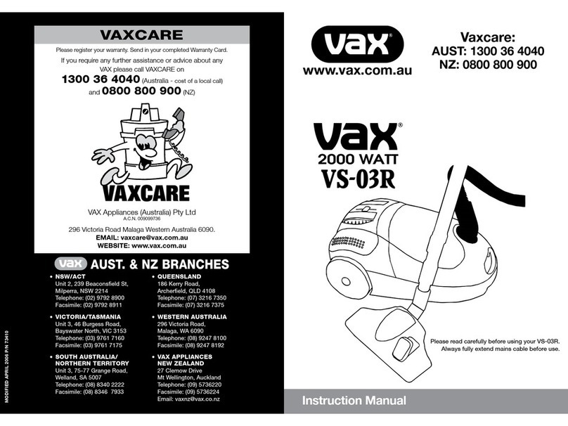 Vax VS-03R Manuel utilisateur