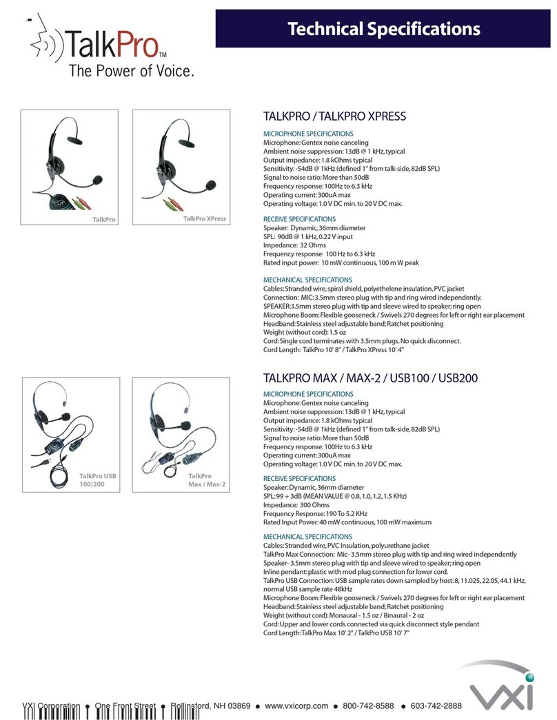 VXI TALKPRO MAX Manuel utilisateur VXI TALKPRO MAX Manuel utilisateur