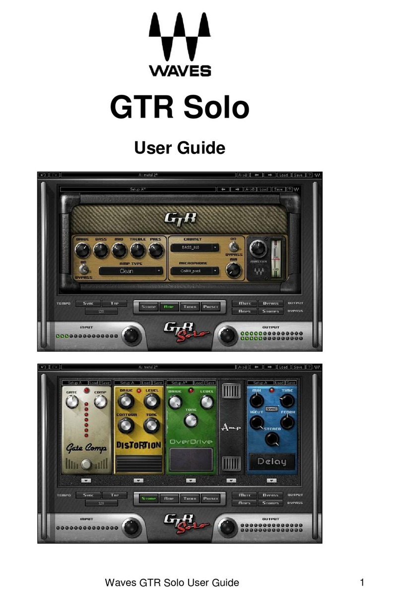 Waves Guitar Tone Processor GTR Solo Manuel utilisateur