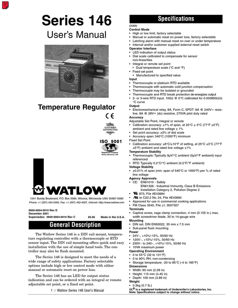 Watlow Electric SERIES146 Manuel utilisateur
