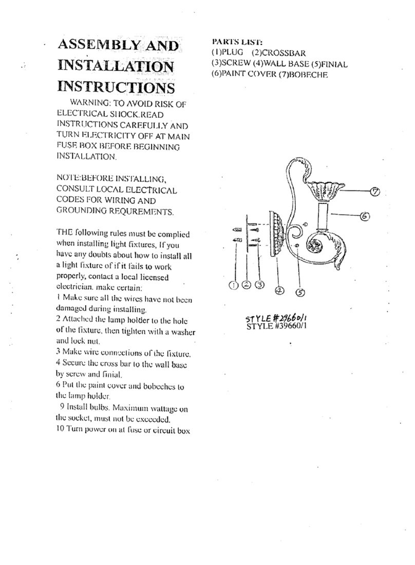 Triarch 39660/1 Manuel d'instructions