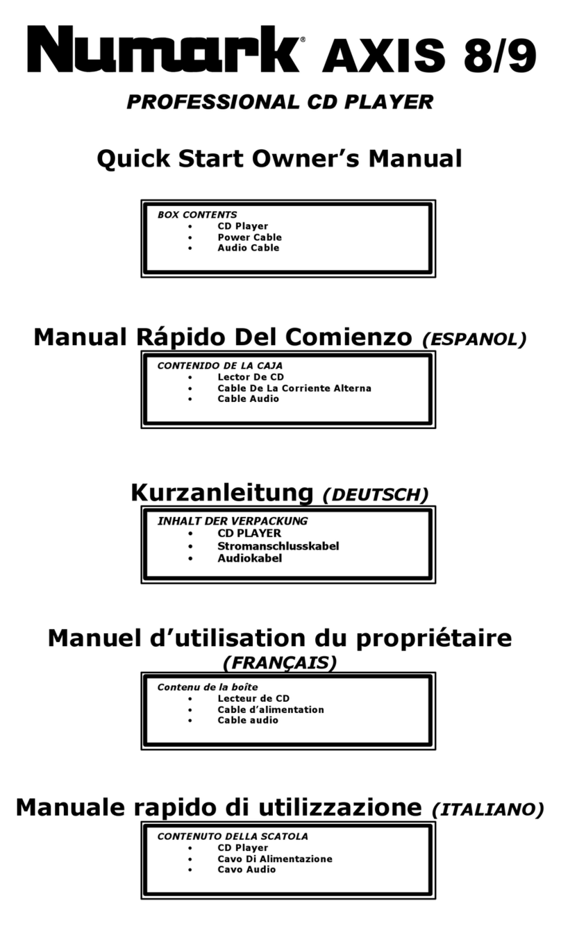 Numark AXIS 8 Document technique