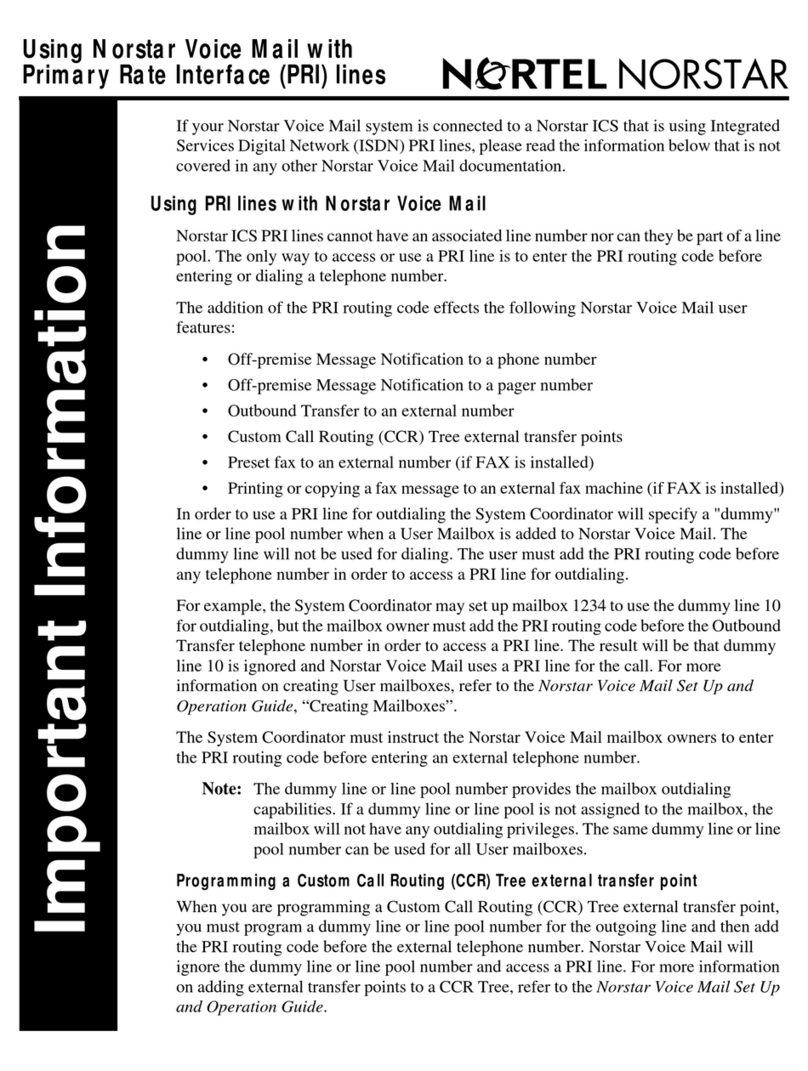 Nortel Voice Mail Manuel utilisateur