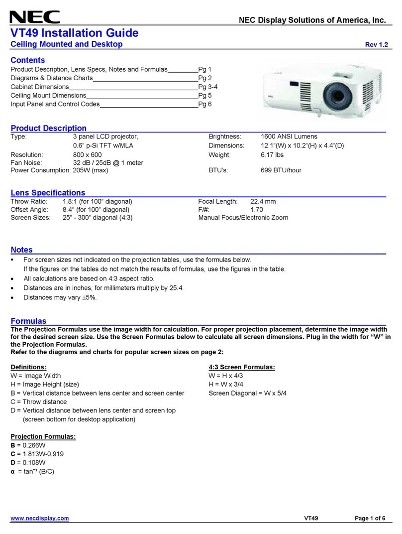 NEC VT49 Series Manuel utilisateur