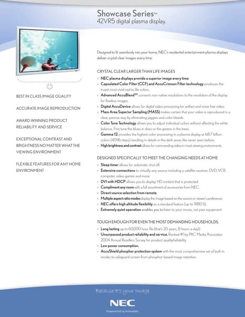 NEC PlasmaSync 42VR5 Manuel utilisateur