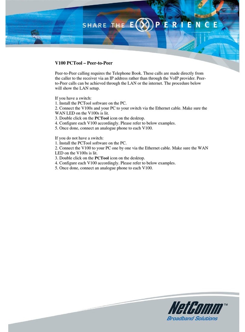 NetComm V100 Guide de démarrage rapide NetComm V100 Guide de démarrage rapide