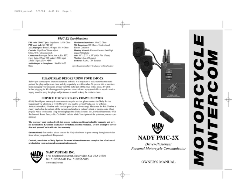 Nady Systems PMC-2X Manuel utilisateur