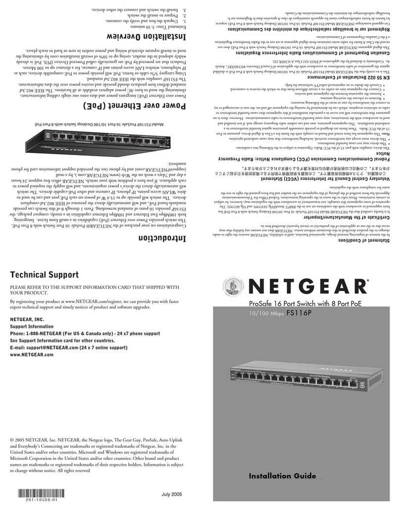 NETGEAR FS116P - ProSafe 16 Port 10/100 Desktop... Manuel utilisateur