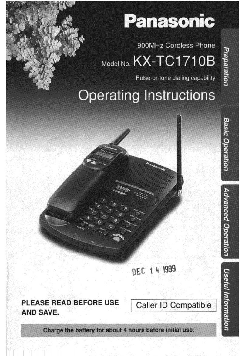 Panasonic KXTC1710B - CORDLESS 900 ANALOG Manuel utilisateur