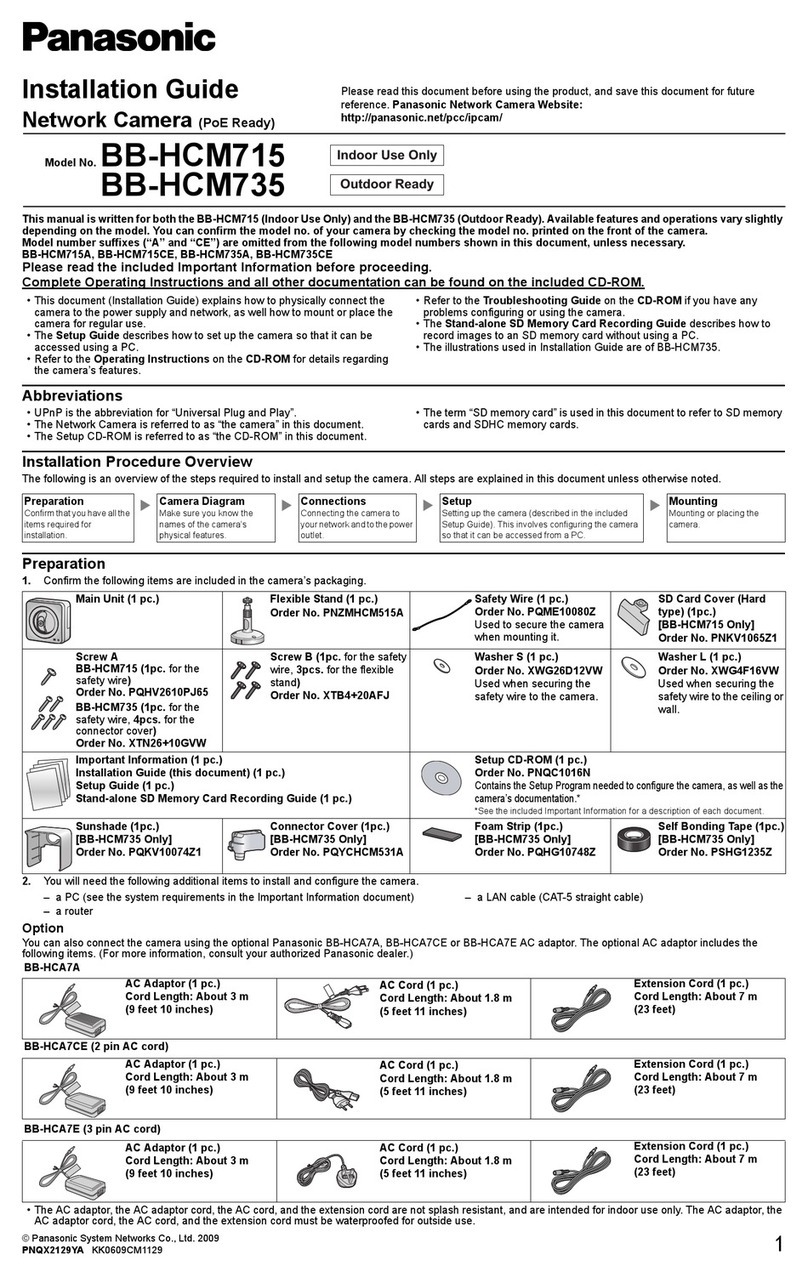 Panasonic BB-HCM715A - POE Pan/Tilt Indoor Network... Manuel utilisateur