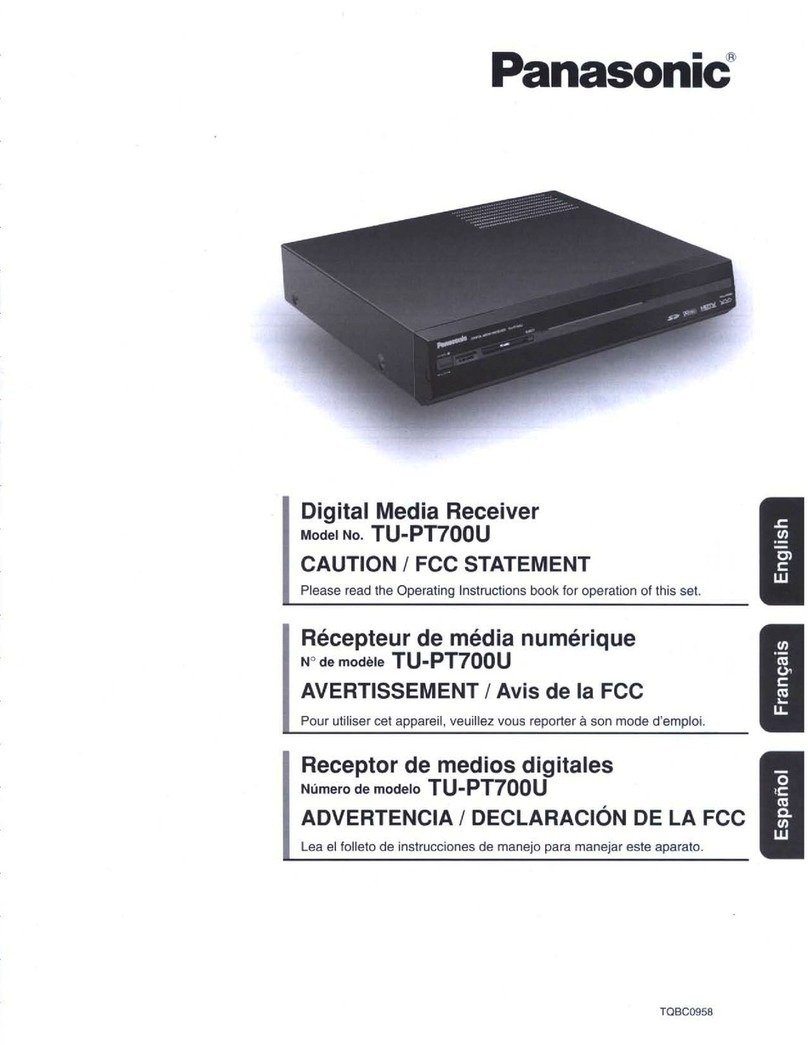 Panasonic TU-PT700U Instructions d'installation