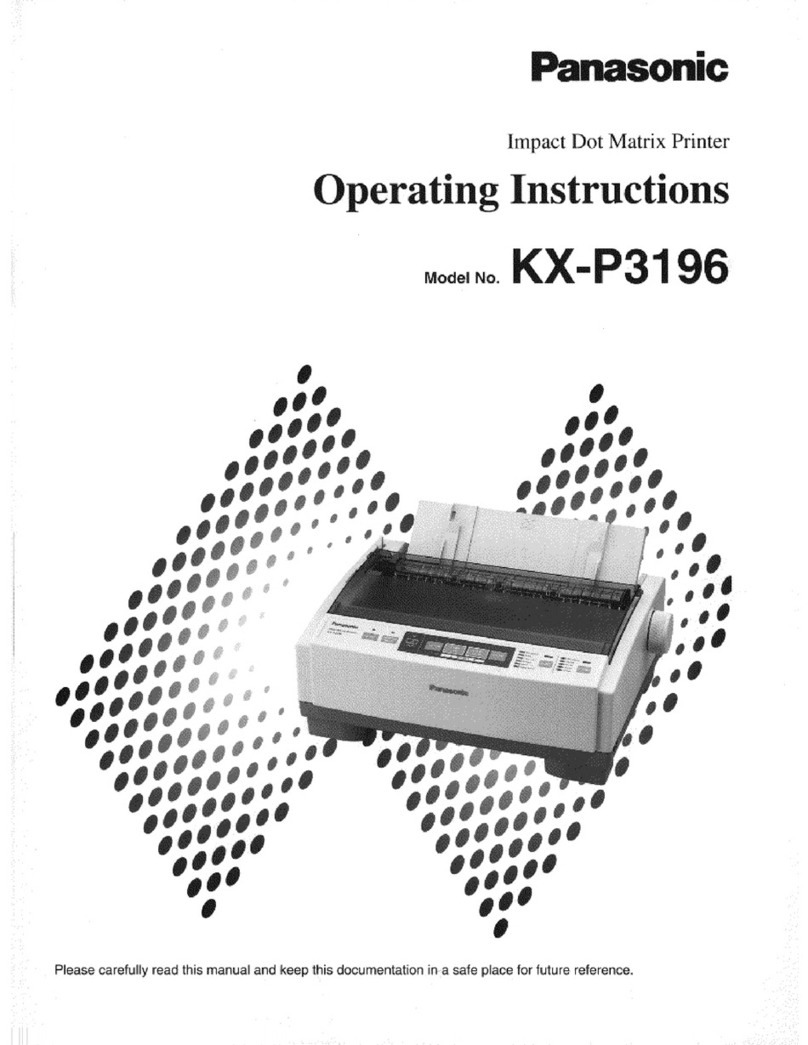 Panasonic KX-P3196 - KX-P 3196 B/W Dot-matrix Printer Manuel utilisateur