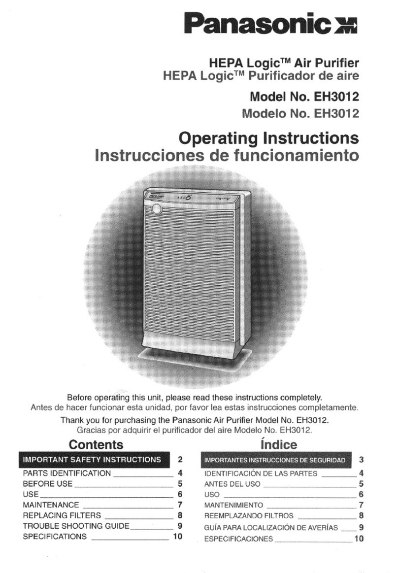 Panasonic EH3012 - AIR PURIFIER-PHCC Manuel utilisateur Panasonic EH3012 - AIR PURIFIER-PHCC Manuel utilisateur