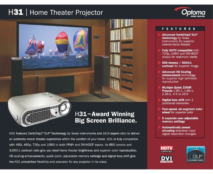 Optoma H31 Manuel utilisateur Optoma H31 Manuel utilisateur