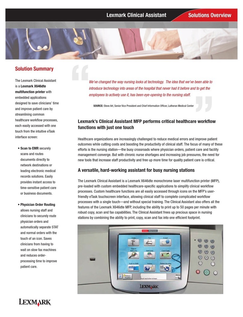 Lexmark Clinical Assistant X646dte Manuel utilisateur