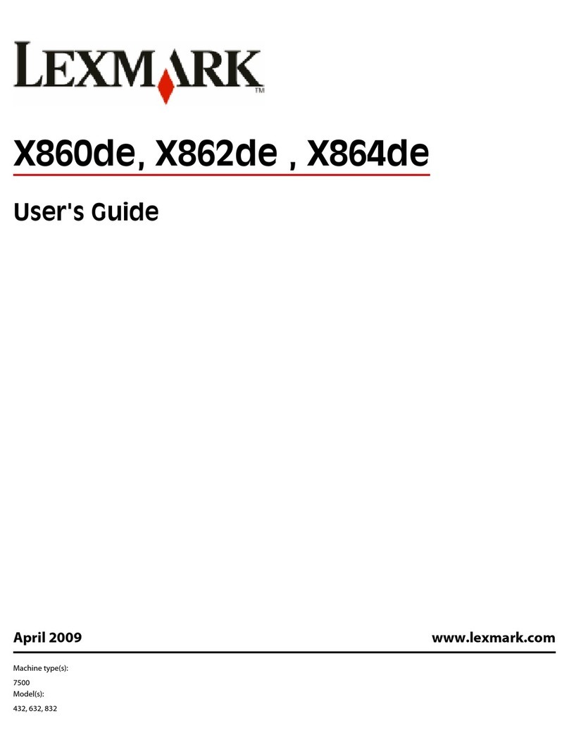 Lexmark X860DE 3 Manuel utilisateur