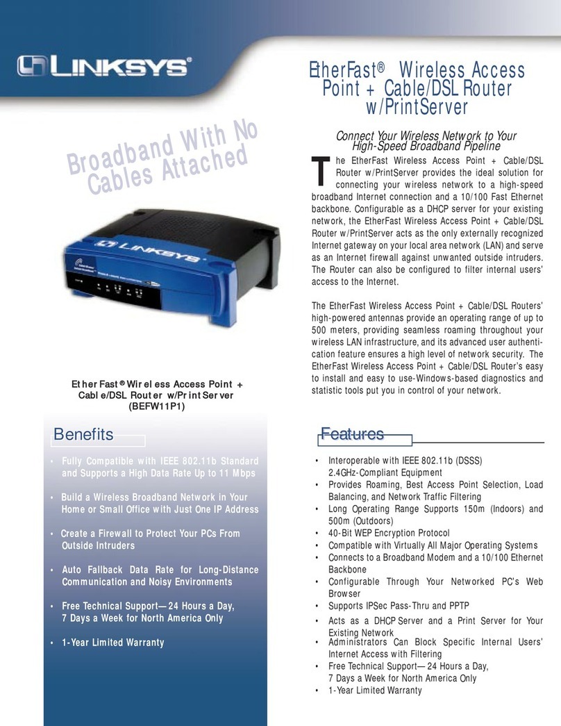Linksys EtherFast BEFW11P1 Manuel utilisateur