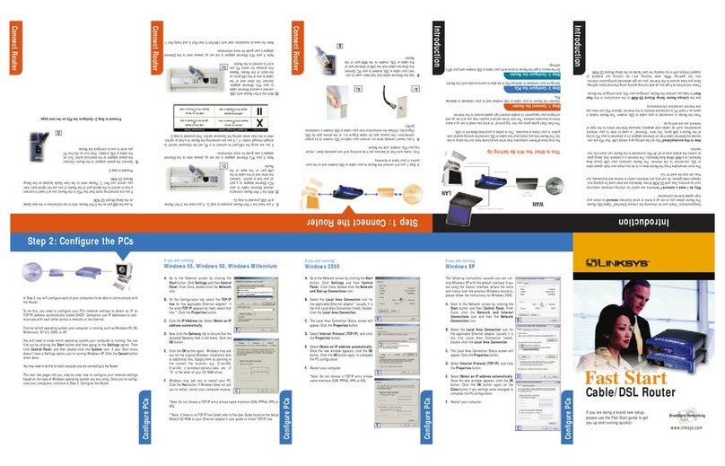 Linksys BEFSR11 - EtherFast Cable/DSL Router Manuel utilisateur Linksys BEFSR11 - EtherFast Cable/DSL Router Manuel utilisateur