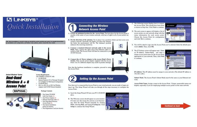 Linksys WAP55AG - Wireless A+G Access Point Instructions d'utilisation d'origine