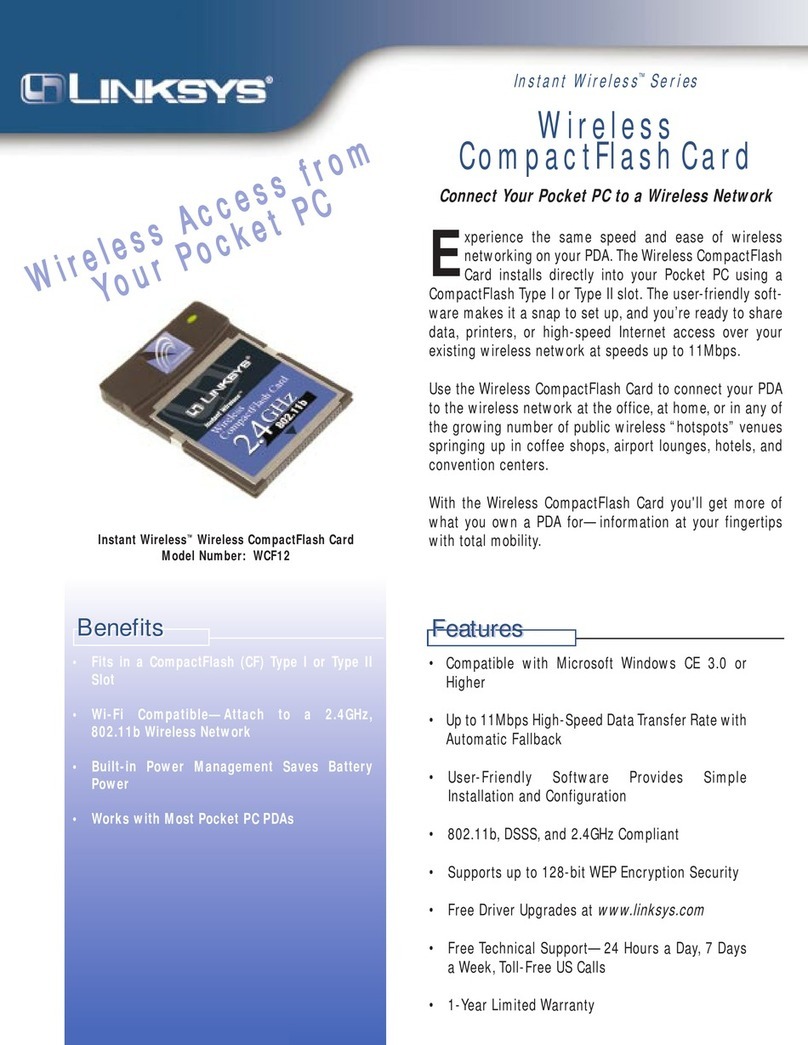 Linksys WCF12 - Wireless-B Network CompactFlash Card Manuel utilisateur