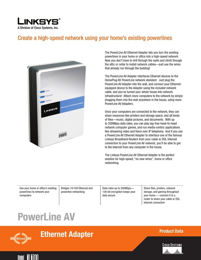 Linksys PLE200 - PowerLine AV EN Adapter Bridge Manuel d'utilisation