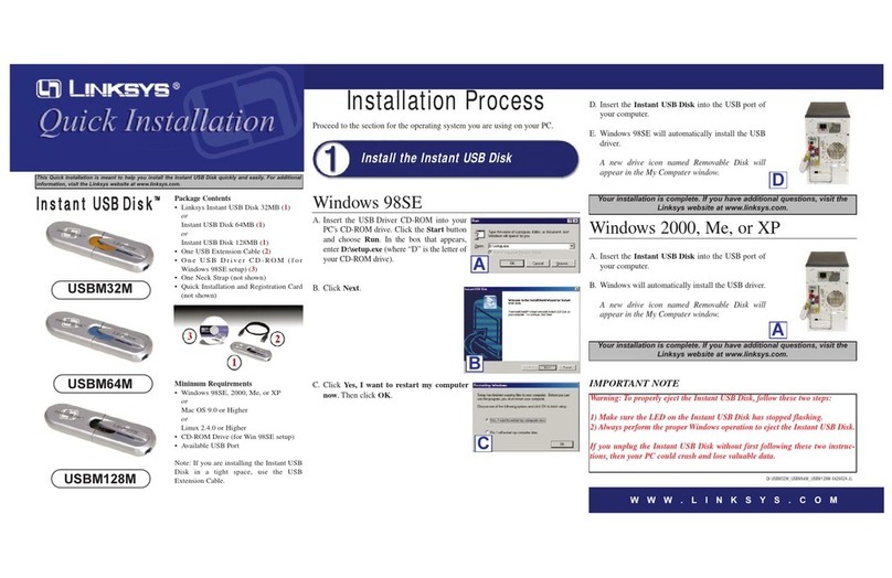 Linksys USBM128M Instructions d'utilisation d'origine