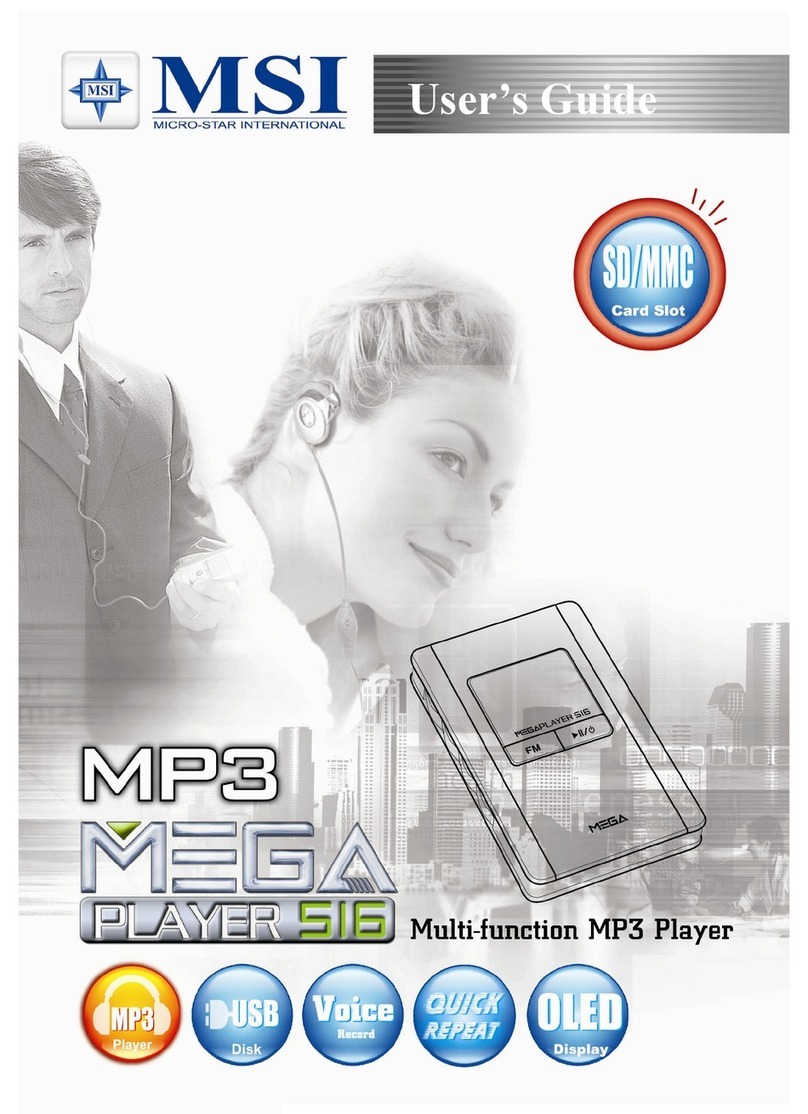 MSI Mega Player 516 Manuel utilisateur MSI Mega Player 516 Manuel utilisateur