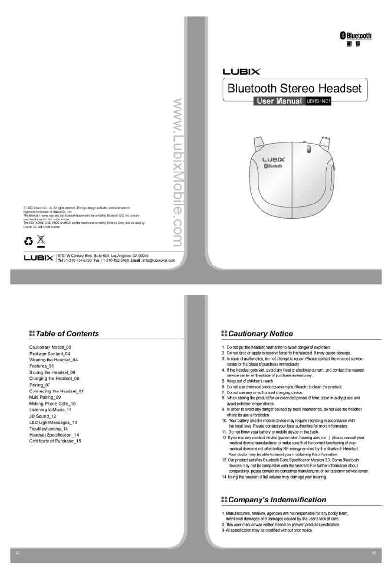 Lubix UBHS-NC1-3D Manuel utilisateur