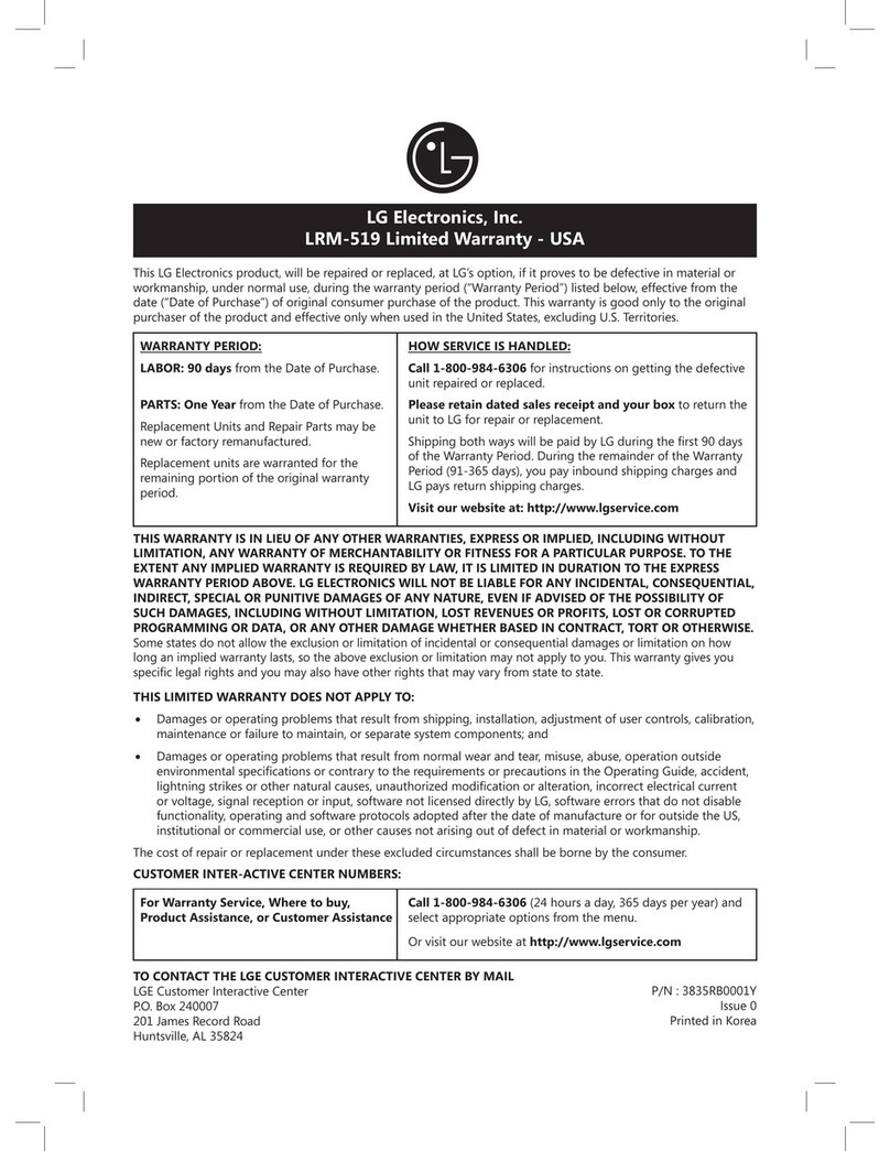 LG LRM-519 Manuel de la liste des pièces