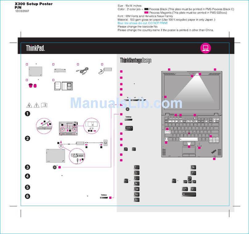 Lenovo ThinkPad X300 6477 Manuel utilisateur
