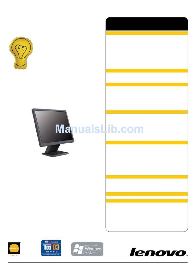Lenovo L174 - ThinkVision - 17" LCD Monitor Manuel utilisateur