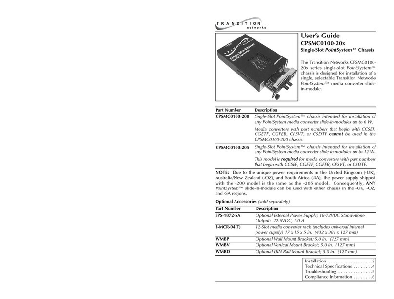 Transition Networks PointSystem CPSMC0100-200 Manuel utilisateur Transition Networks PointSystem CPSMC0100-200 Manuel utilisateur