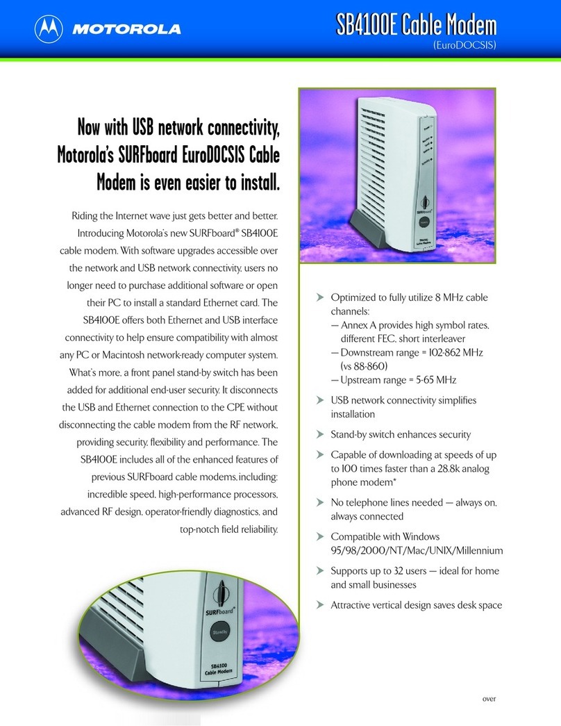 Motorola SURFboard SB4100 Manuel utilisateur Motorola SURFboard SB4100 Manuel utilisateur