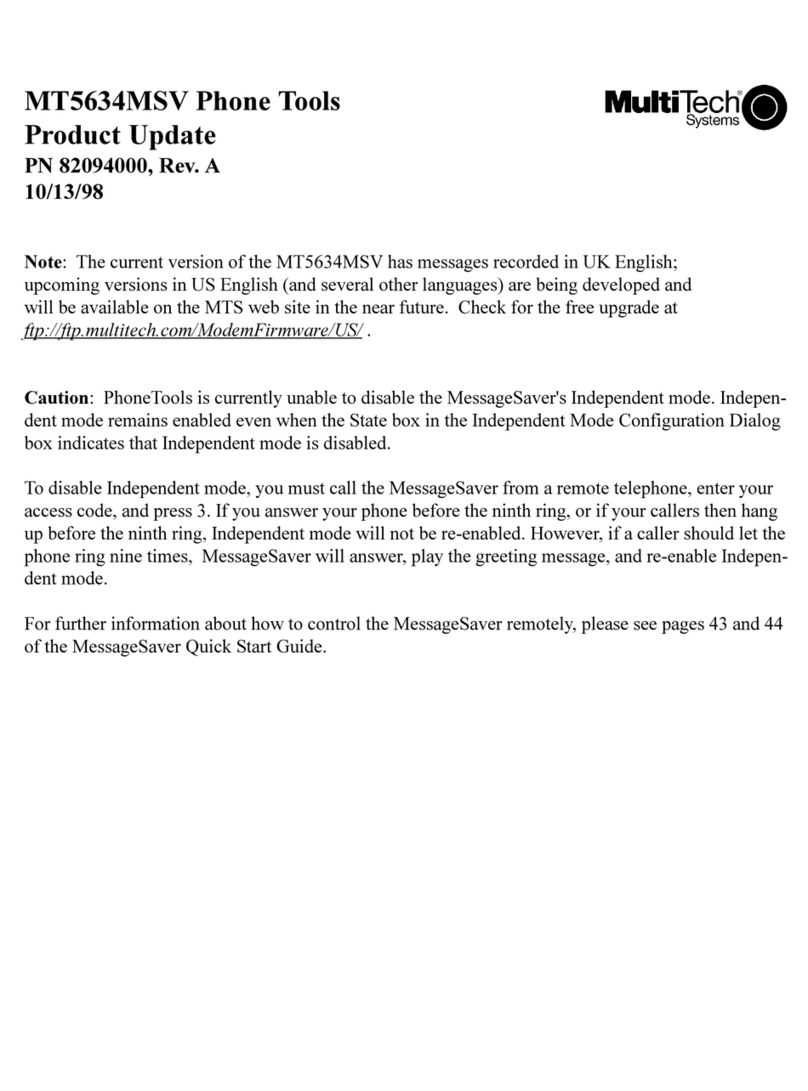 Multitech MessageSaver MT5634MSV Manuel technique