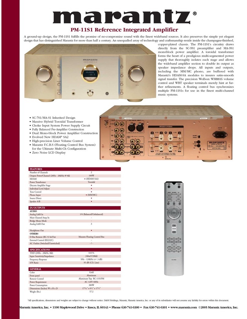 Marantz PM-11S1 Manuel utilisateur Marantz PM-11S1 Manuel utilisateur