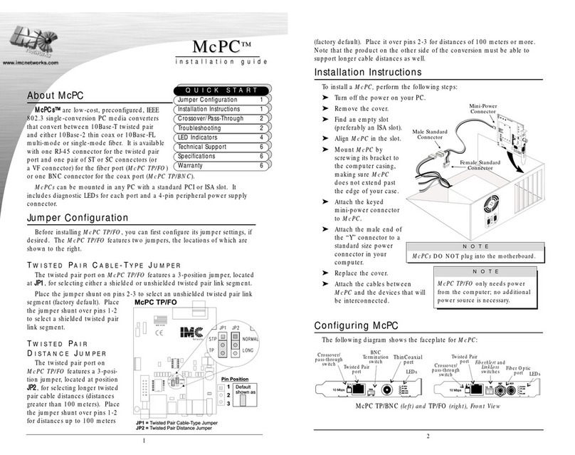 IMC Networks McPC Manuel utilisateur