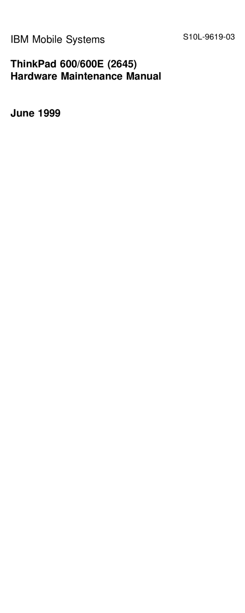 IBM ThinkPad 600 Manuel du propriétaire