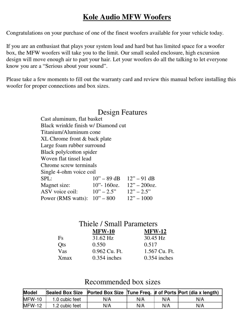 Kole Audio MFW-10 Manuel utilisateur