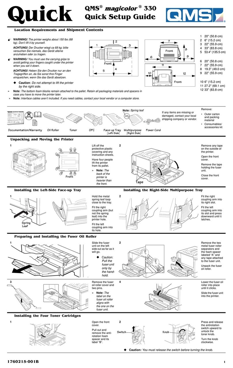QMS Magicolor 330 Manuel utilisateur