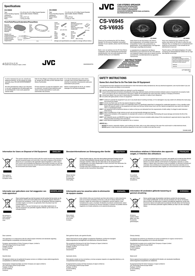 JVC CS-V6935U Manuel utilisateur