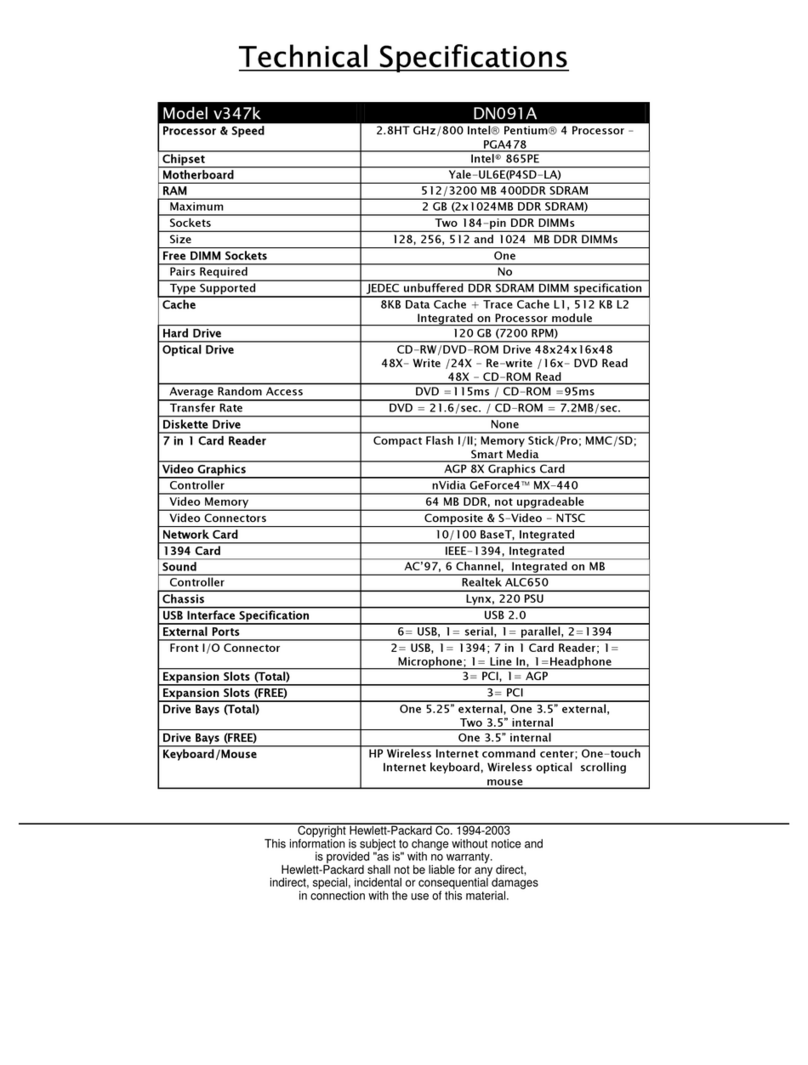 HP Pavilion v300 - Desktop PC Manuel utilisateur