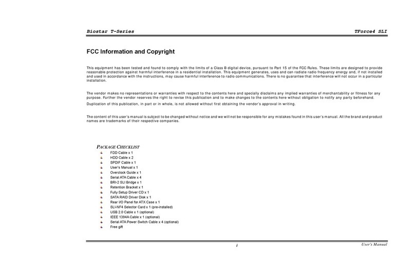 Biostar TFORCE4 SLI Manuel utilisateur