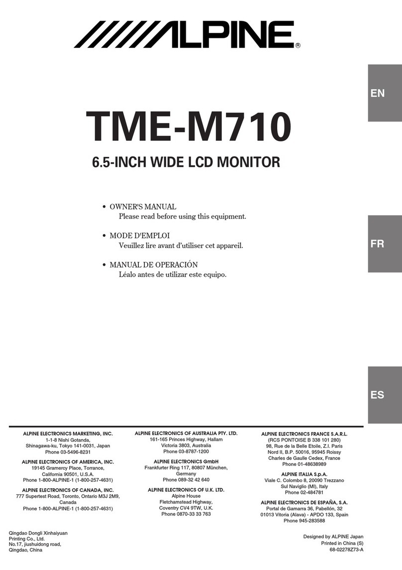 Alpine TME-M710 Manuel utilisateur
