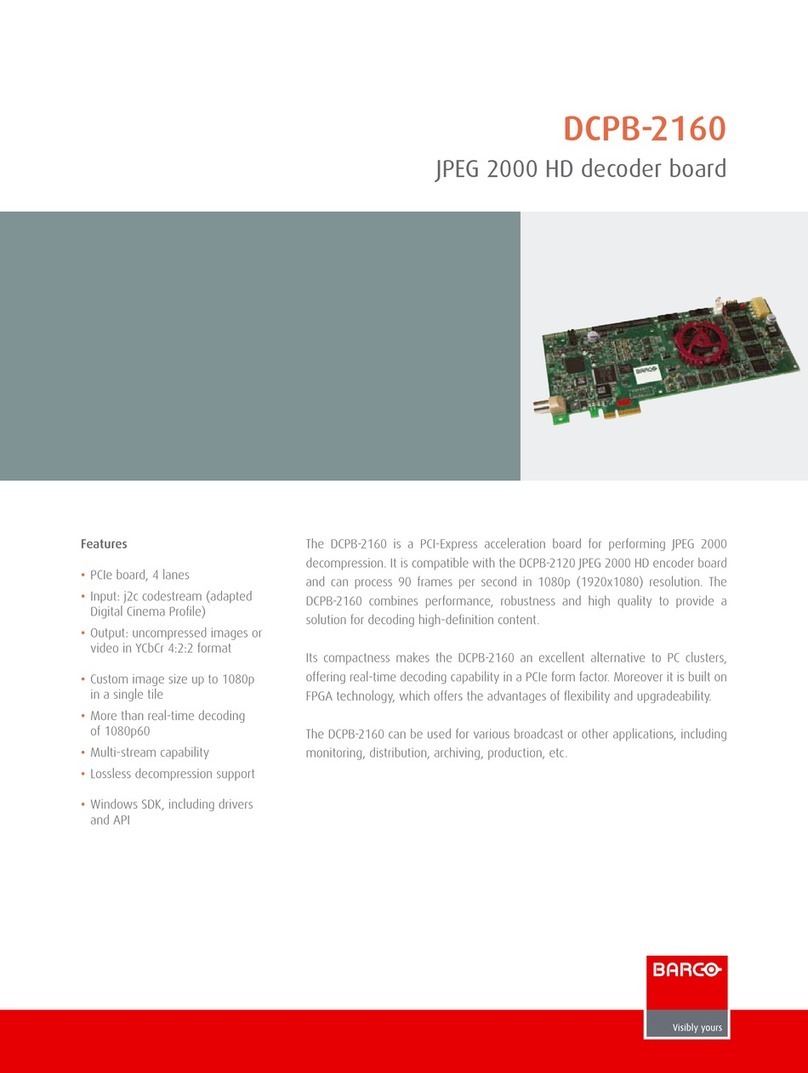 Barco DCPB-2160 Manuel utilisateur Barco DCPB-2160 Manuel utilisateur