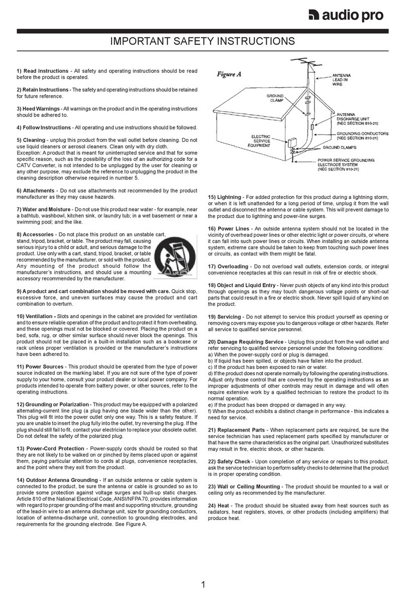 Audio Pro Sub Supreme Manuel utilisateur Audio Pro Sub Supreme Manuel utilisateur