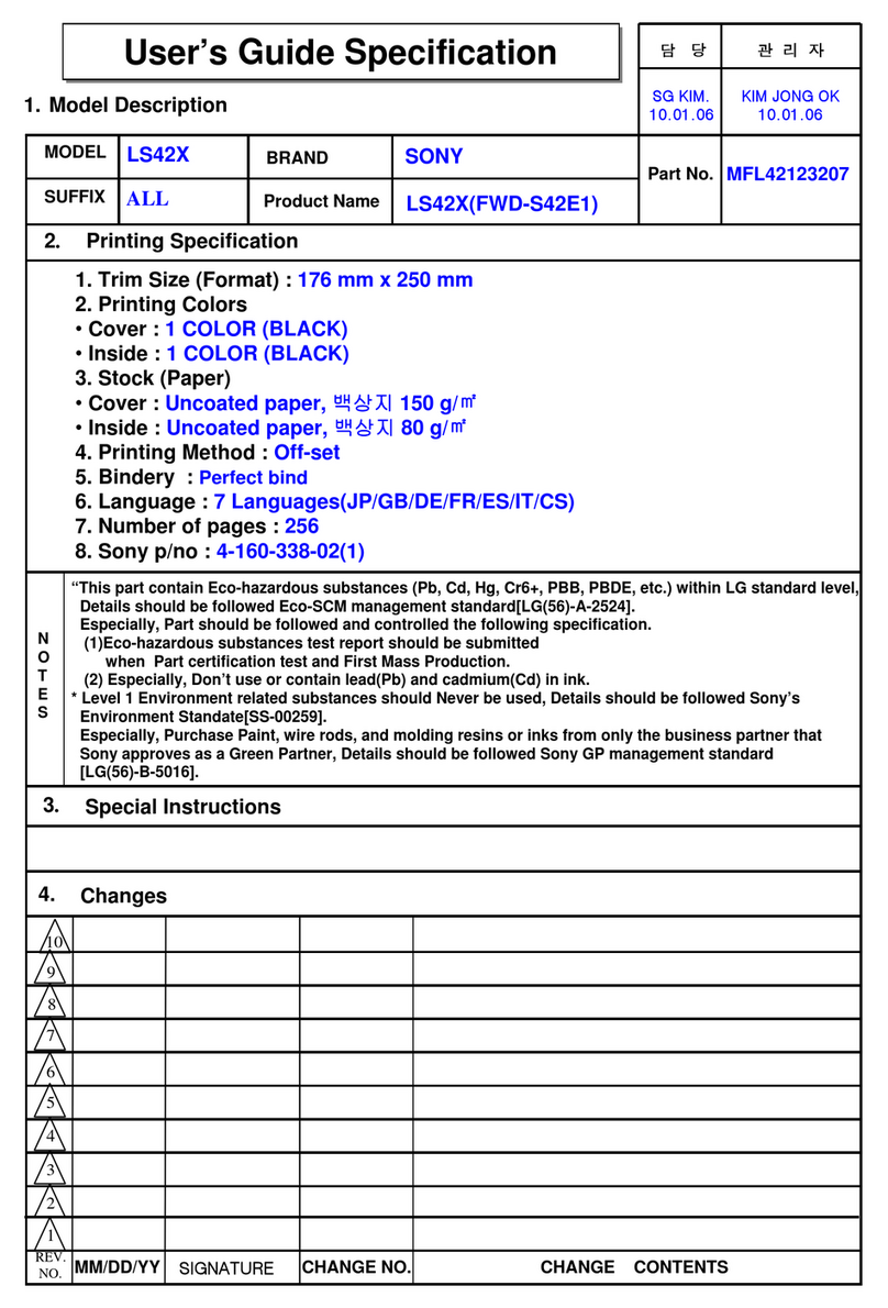 Sony LS42X Manuel utilisateur