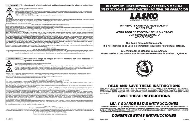 Lasko 2546 Manuel utilisateur