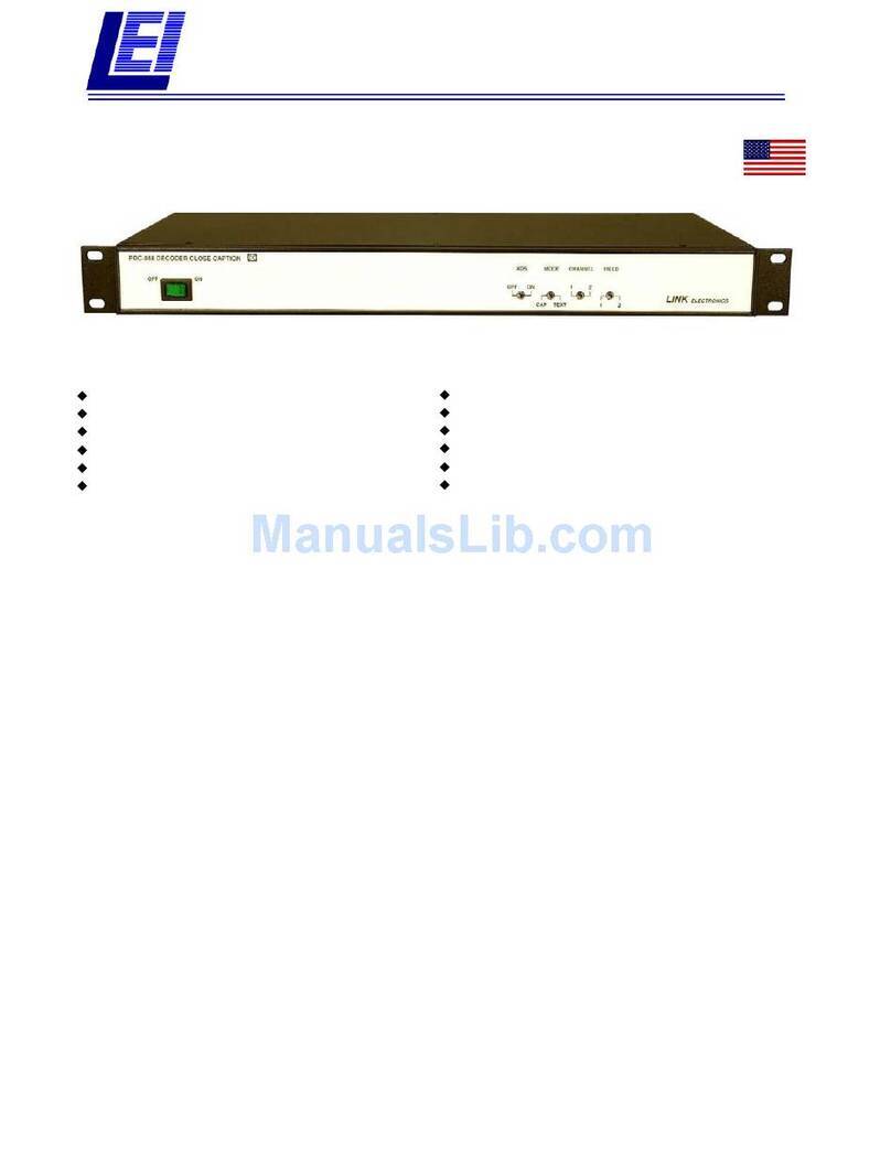 Link Closed Caption Decoder PDC-888 Manuel utilisateur